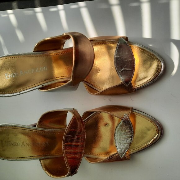 Brand New Enzo Angiolini Metallic Color (gold & silver) Sandals - Picture 2 of 4